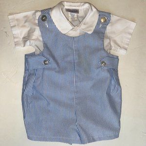 Imp Original Inc. Baby Boy Seersucker Romper and White Shirt size 9 months